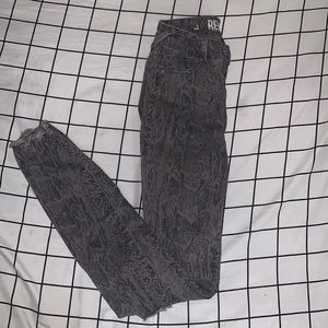 grey snake print jeans